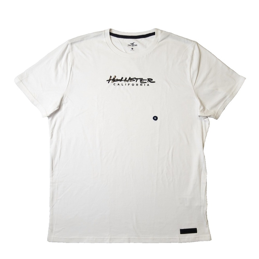 Hollister California Men's White T-Shirt Short Sleeve, Size XL,‎